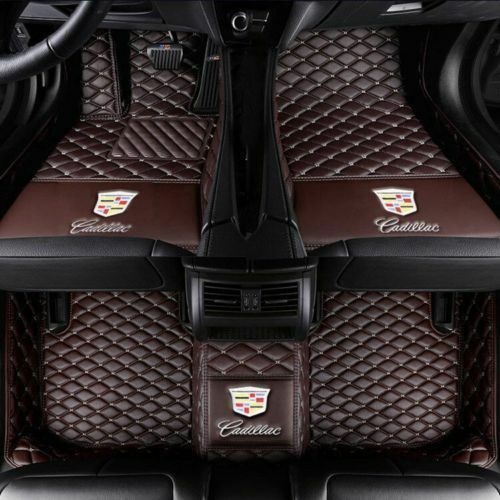 Beige Custom Car Floor Mats Door Sill Full Cover Set Fit for Cadillac XT5 2016-2020 Full Surrounded All Weather Threshold Protection Luxury Leather Pad Foot Mats Carpets