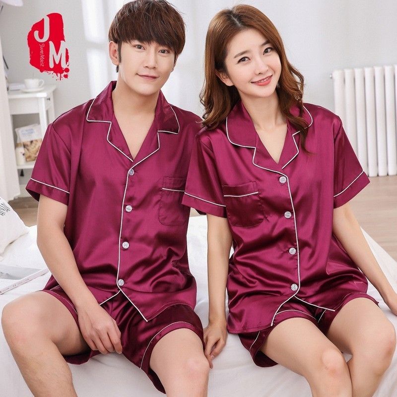 red silk two piece set