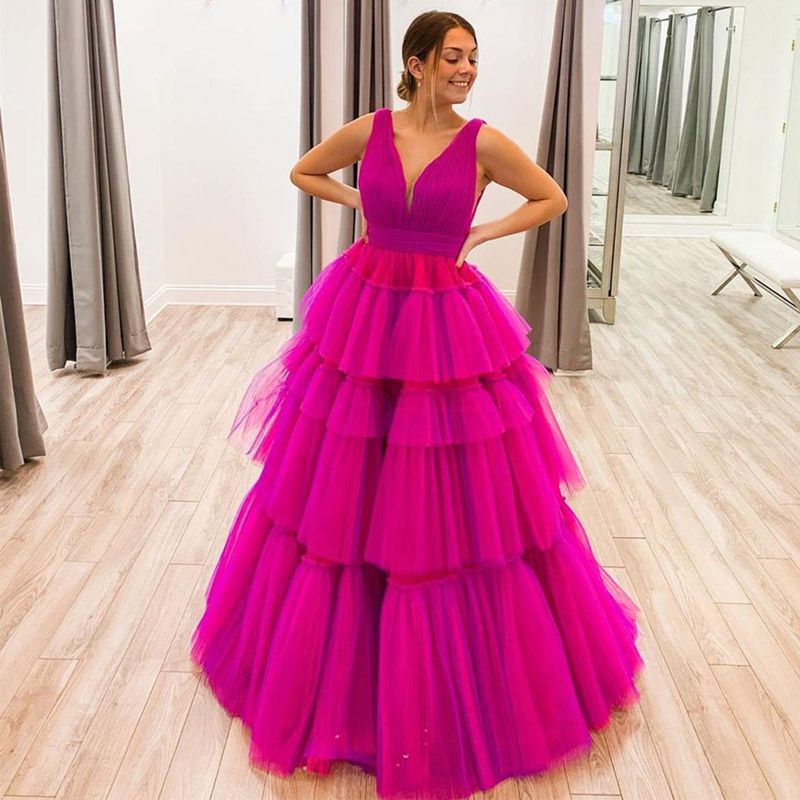 Tiered skirt prom dress sale