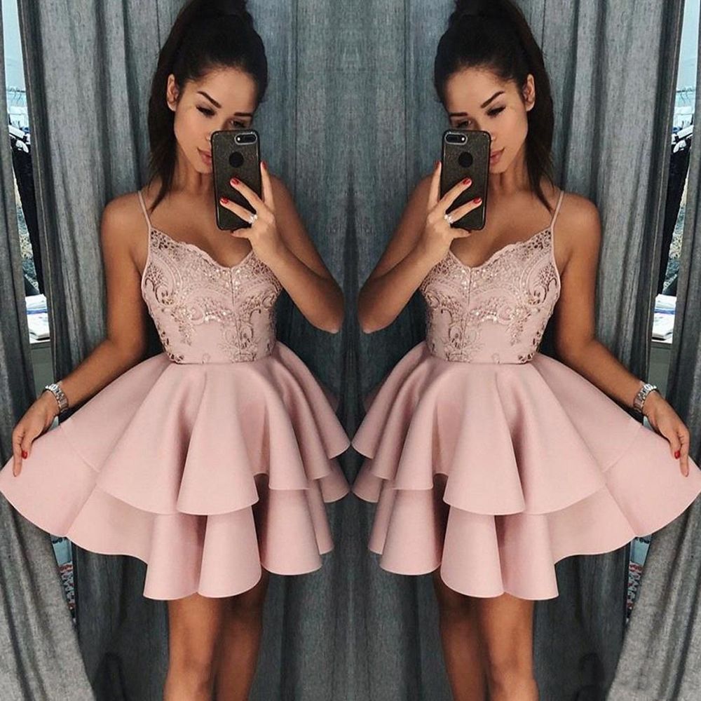 Dusty Rose Short Homecoming Dresses 