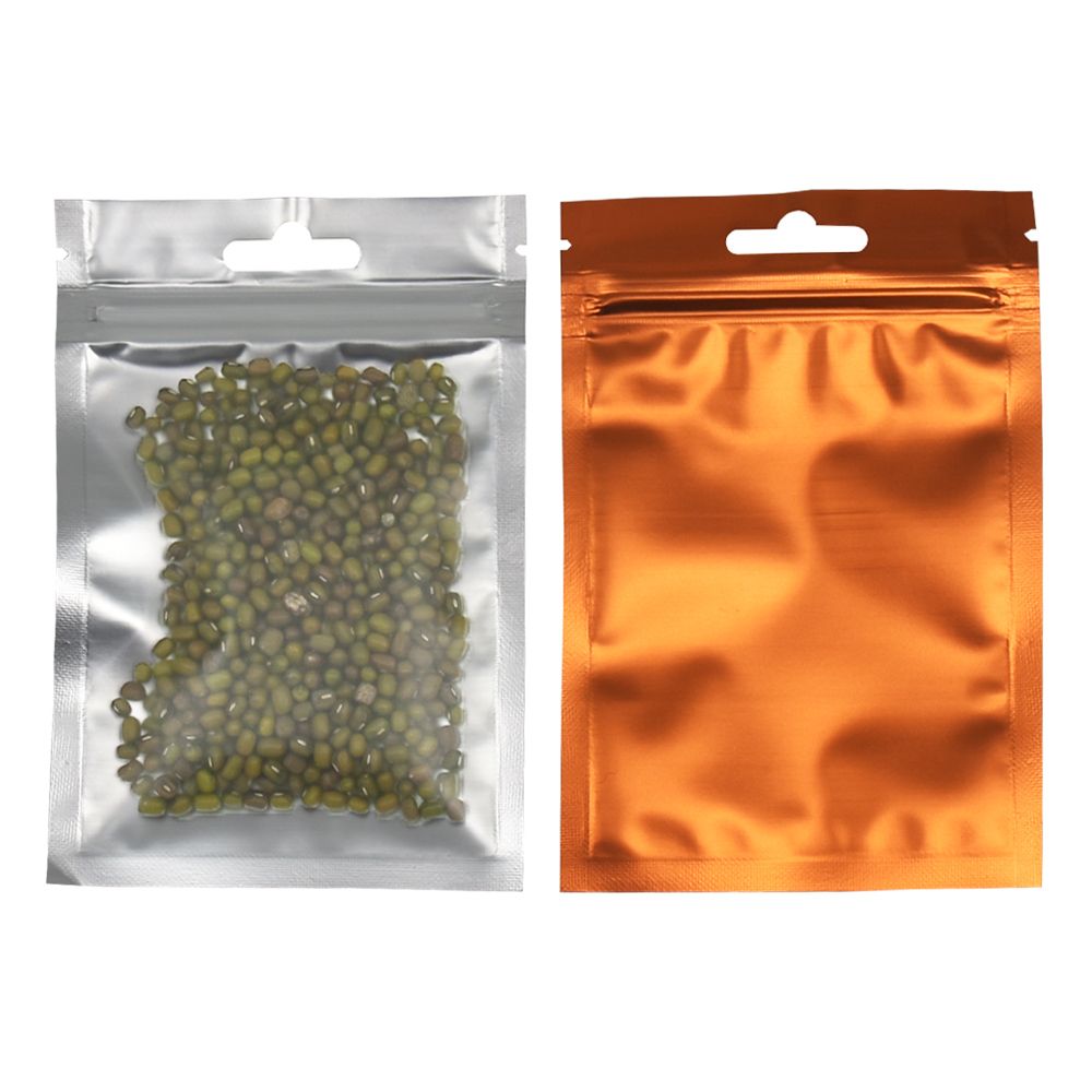 Discount 3 Sizes Orange / Matte Clear Zip Lock Bag Resealable Plastic