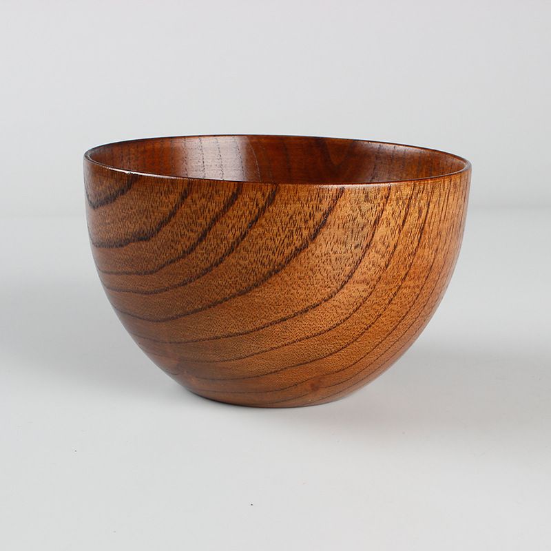 Japanese Style Rice Wooden Bowls Noddle Rice Eating Wooden Bowl