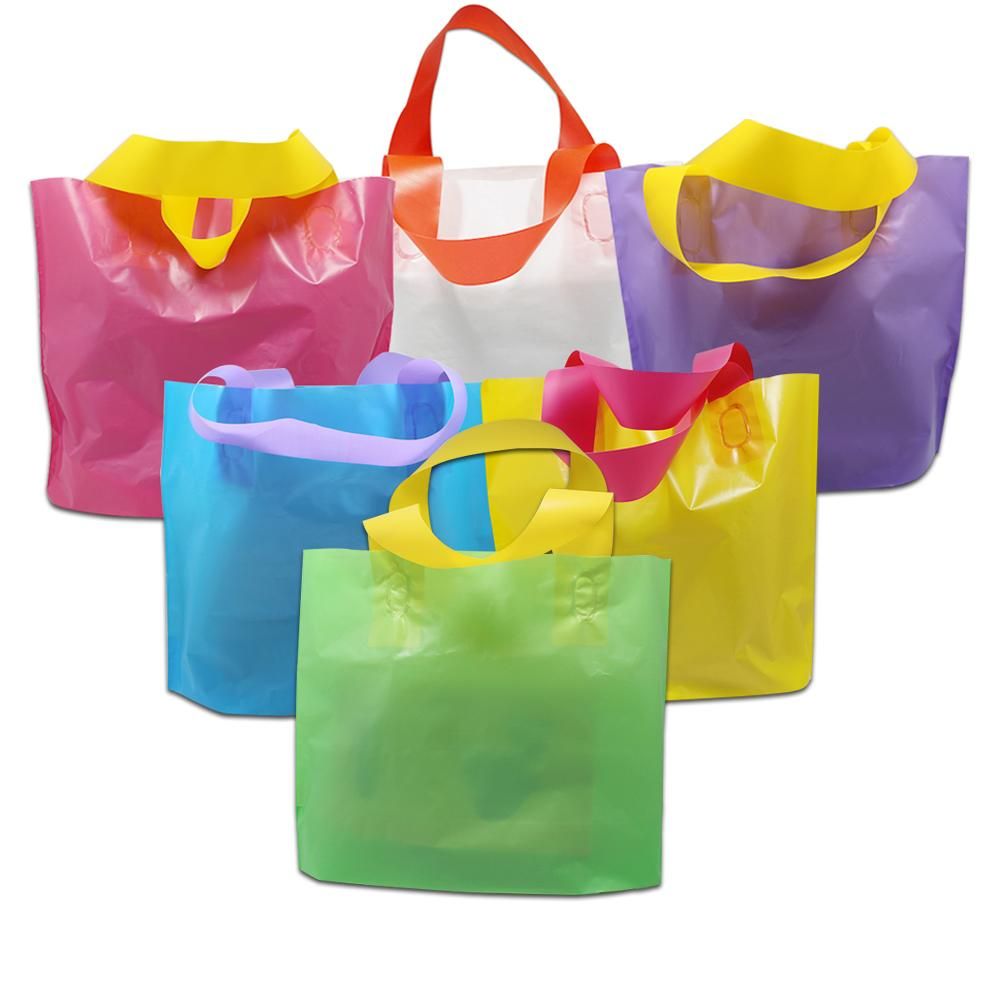 Silver Merchandise Plastic Shopping Bags - 100 Pack 9