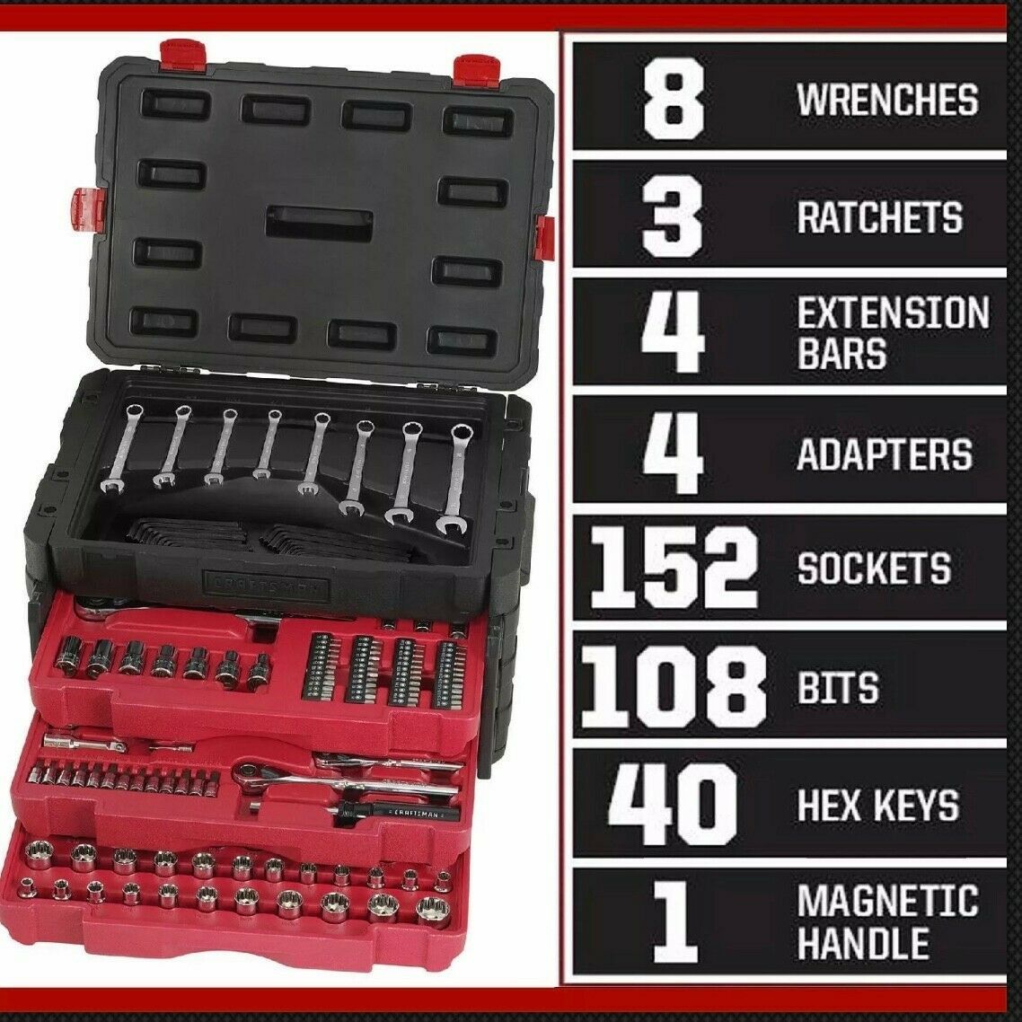 Compra CRAFTSMAN Juego De Herramientas Mecánicas De 320 Piezas Con Caja De  3 Cajones Barato | Entrega Rápida Y Calidad | Es.Dhgate