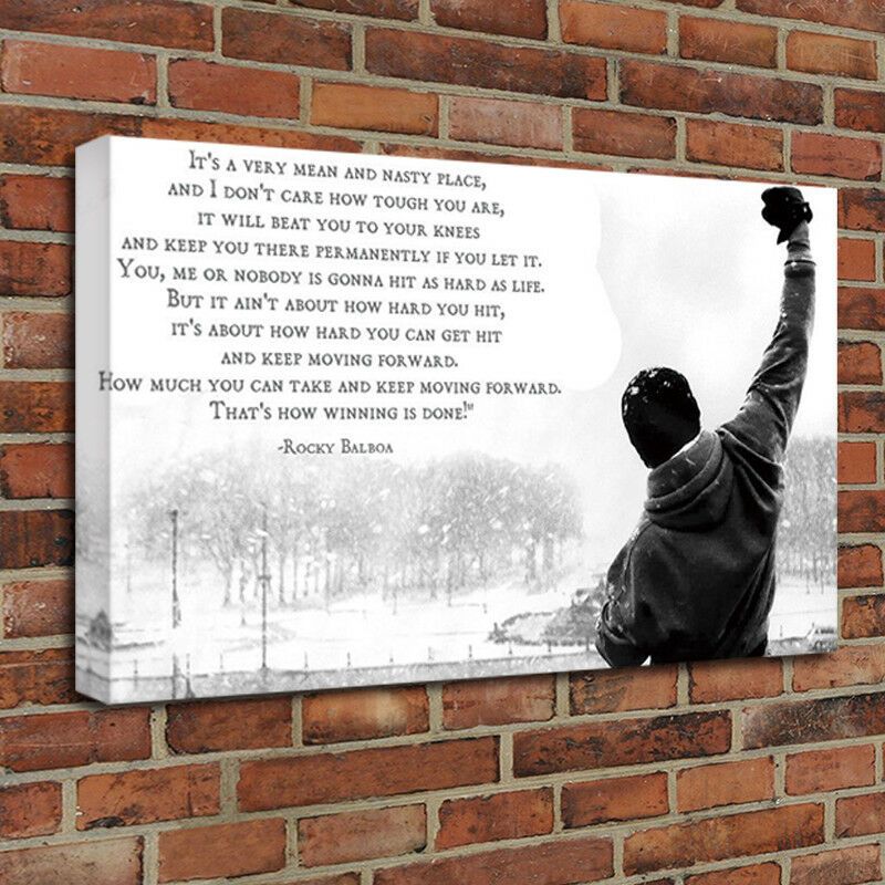 2020 Rocky Balboa Motivational Movie Quotes Art Canvas Home Wall Art Decor Handpainted Hd Print Oil Paintings On Canvas For Living Room 190915 From Supergallery A 22 62 Dhgate Com