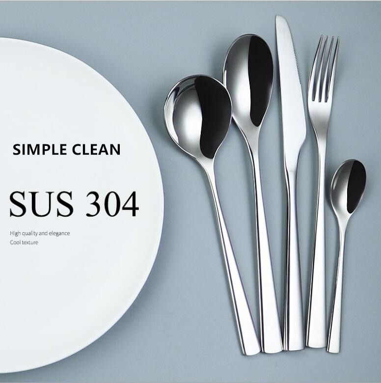 Portable Texture Flatware Reusable Stainless Spoon Fork Chopstick Dinnerware Set