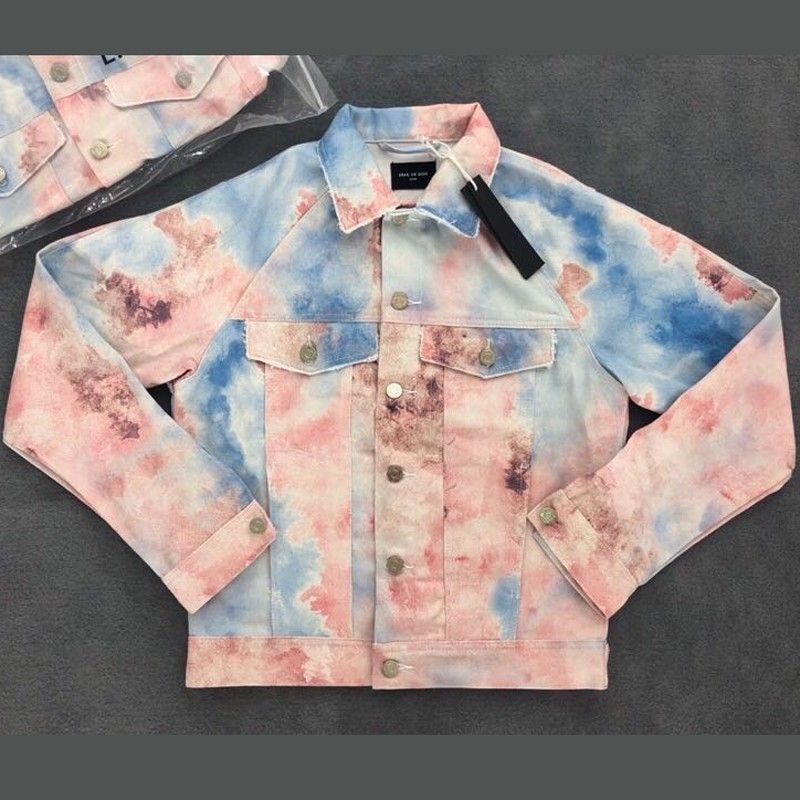 tie dye denim jacket mens