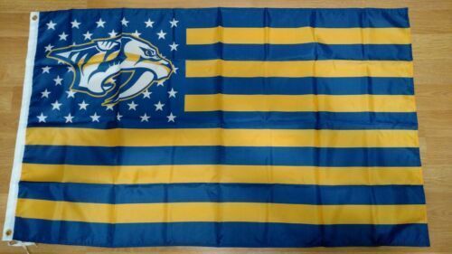 2019 Nashville Predators 3x5 American Flag Decorations For Home