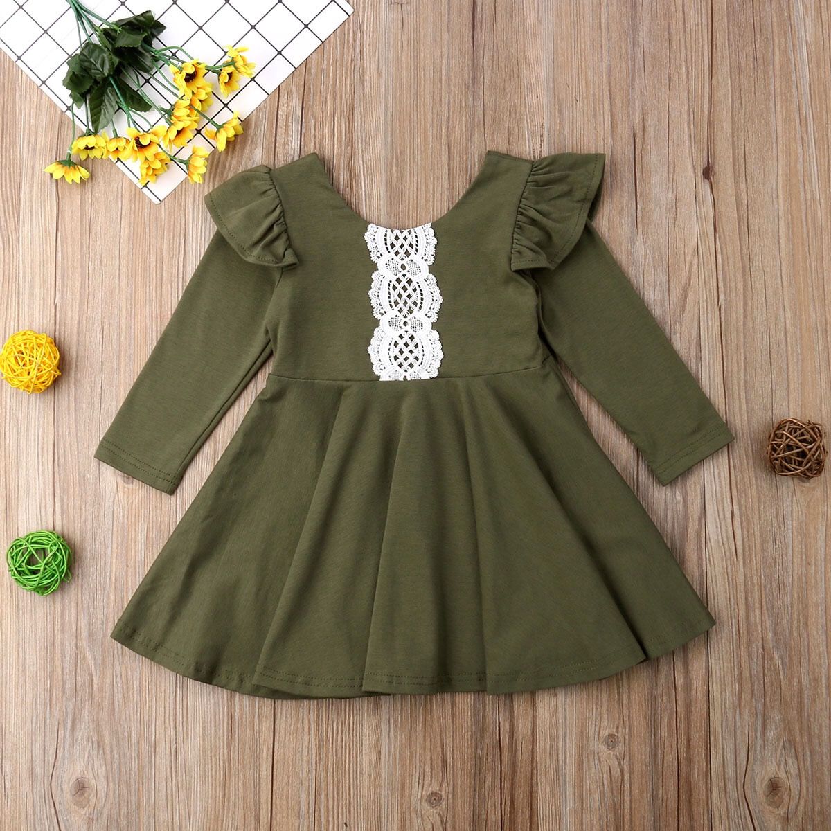 childrens plain cotton dresses