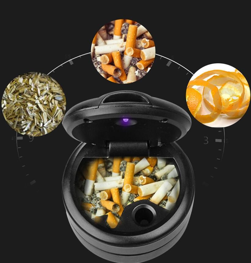 MONALA Auto Aschenbecher Auto Zigarre Aschenbecher mit LED Anzeige Rauchfreier Auto Aschenbecher Gold
