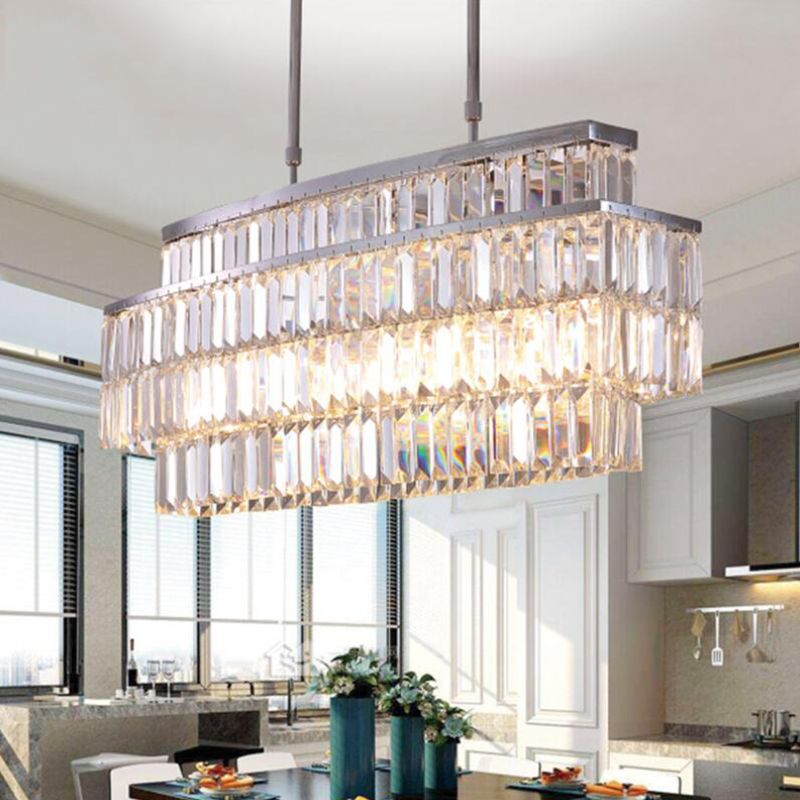 Bulk Crystal Light Fixture Rectangle Clear Prism Chandeliers Lighting Kitchen Island Chandelier For Dining Room Resturant From Billyledlighting 225 13 Dhgate Com Bulk Crystal Light Fixture, Kitchen Island Crystal Chandelier