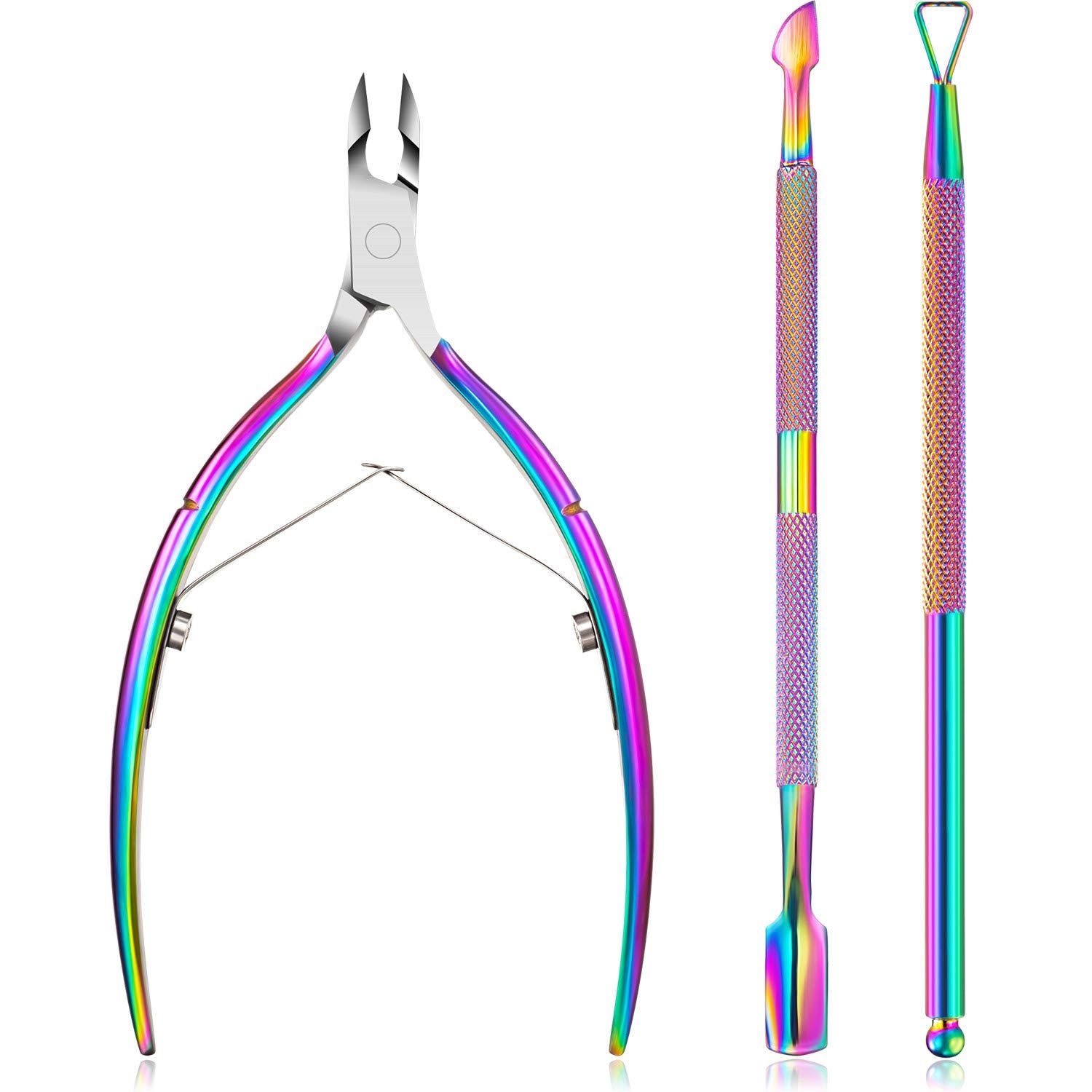 Cuticle Nipper With Cuticle Pusher Cutter Stainless Steel Cuticle Trimmer Clipper Nail Gel