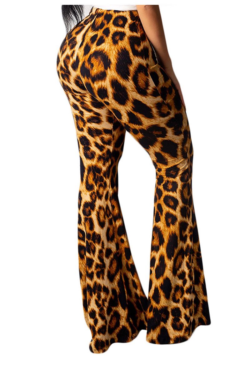 Compra Para Mujer Otoño Pantalones De Diseño Impreso Atractivo Del Leopardo  De Las Mujeres Pantalones De Campana De Fondo Pantalones De La Manera Del  Club De Noche Estilo Largo Barato | Entrega