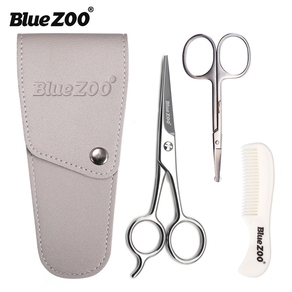 High Quality Beard Mustache Scissors Comb Kit Nose Hair Trimming