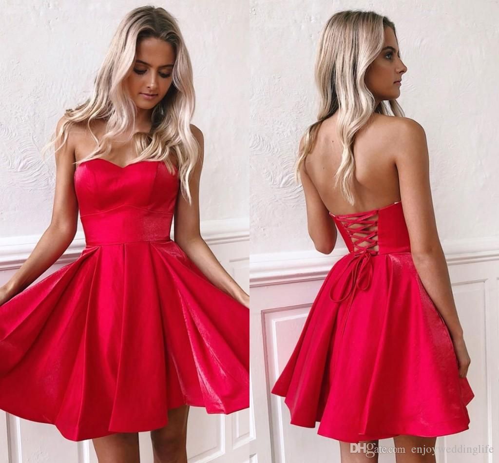 red mini party dress