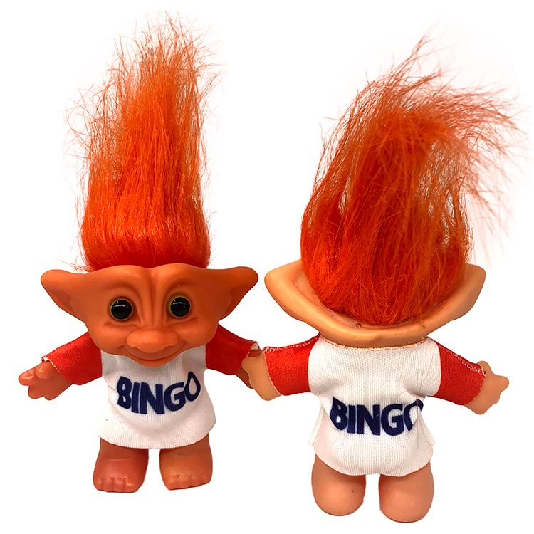 Colorful Hair 10cm Troll Dolls Long Hair Double Bingo Cloth Action