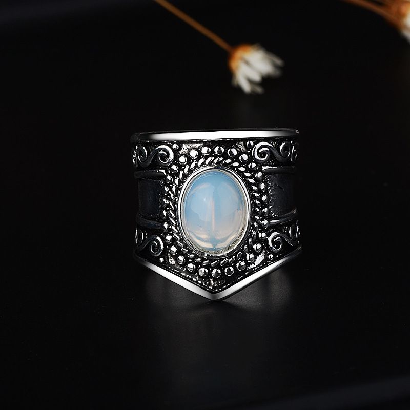 Moonstone Ring Meteorite Mens Ring Lunar Jewelry Tungsten Etsy