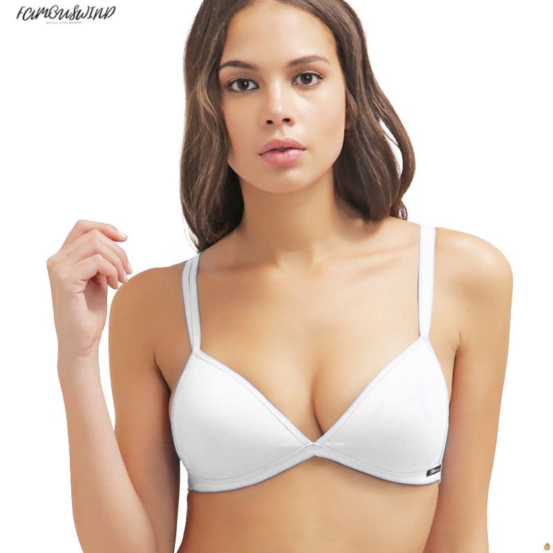 Compre Sujetador Blanco Para Adolescentes Sujetador De Algodón Sin Cables Bikini Triángulo Bh Tamaño Pequeño Bralette Esencial Para Mujer Un Sujetador De Copa B Todos Los Días Blanco A 12,13 € Del