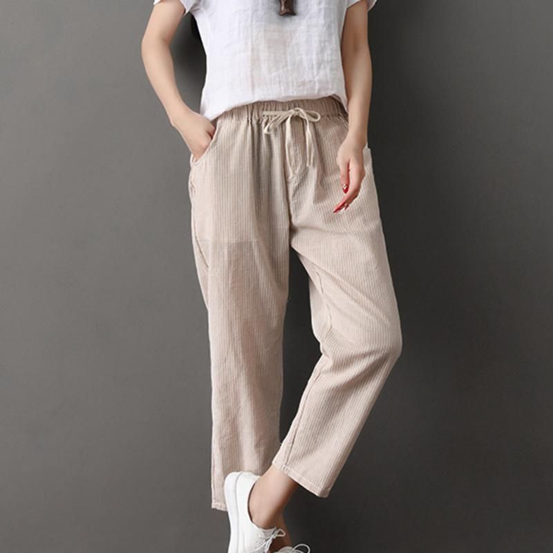ladies casual cropped trousers