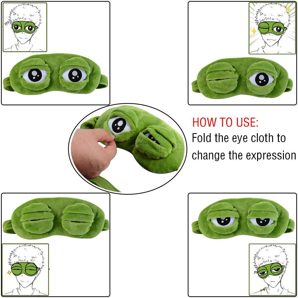 Sleep Mask for Girls Women Men Kids Funny Cute Contoured Blackout Frog Cat Dog Animal 3D Sleep Eye Mask for Sleeping