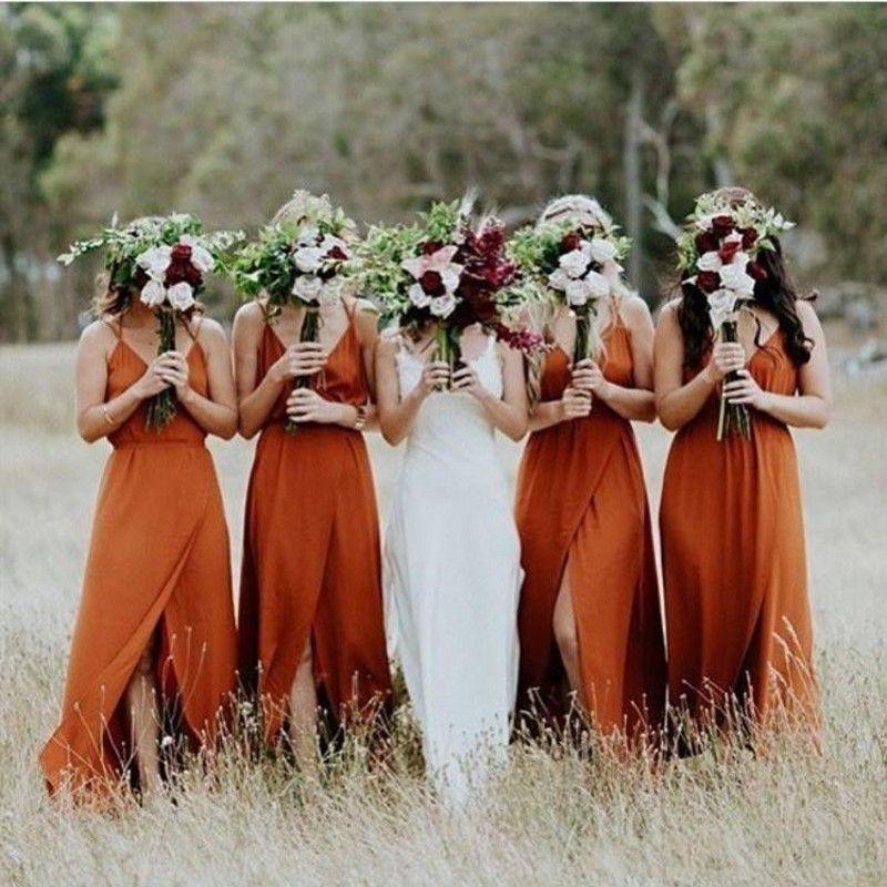 burnt orange wedding dress