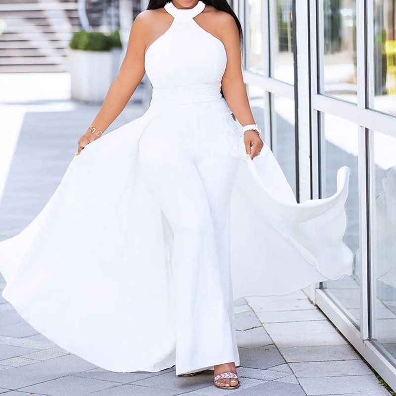 plus size all white jumpsuits