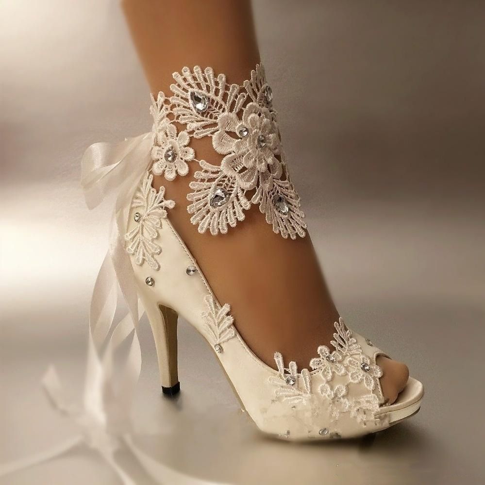 Lace Wedding Heels Discount, 52% OFF ...