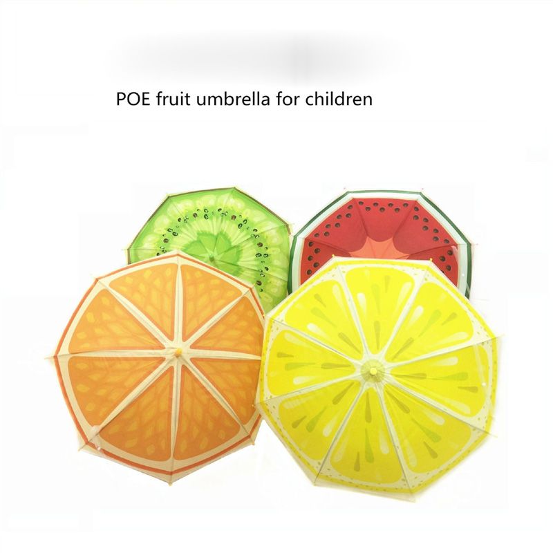 Novidade fruta laranja welmelon guarda-chuva adorável guarda-chuvas para criança criança longo cabo ensolarado chuvoso Novidade fruta laranja welmelon guarda-chuva adorável guarda-chuvas para criança criança longo cabo ensolarado chuvoso