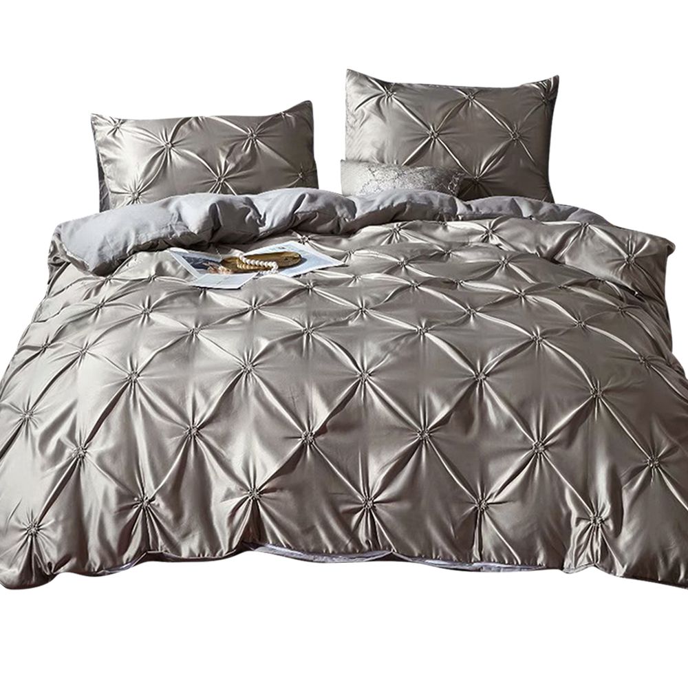 2020 White Duvet Cover Set Pinch Pleat Twin Queen King Size