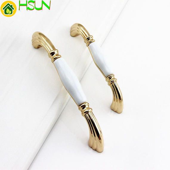 2019 Ceramic Kitchen Cabinet Door Handles Gold Bronze White