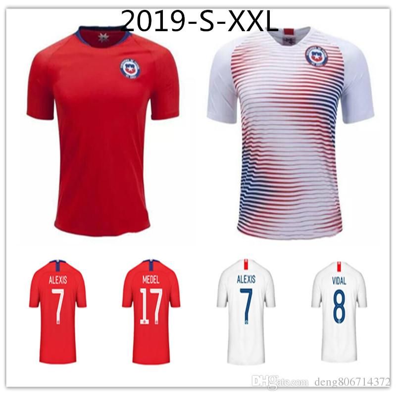 Camisetas de fútbol Chile Copa 2019 ALEXIS A.VIDAL VALDIVIA MEDEL VARGAS Personalizar camiseta
