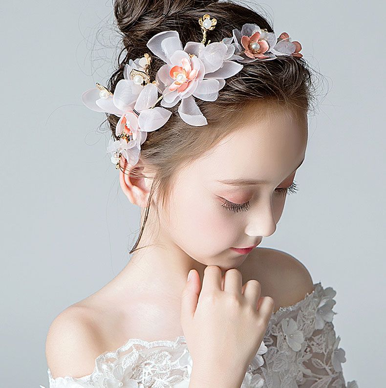 Beauty Pink Flowers Girls Head Pieces Flower Girls Head Pieces