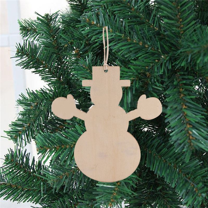 10 Pcs Mini White Snowflakes Hanging Christmas Tree Ornaments Wooden Home Decor
