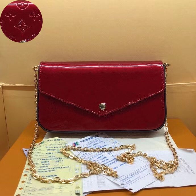 red patent leather backpack