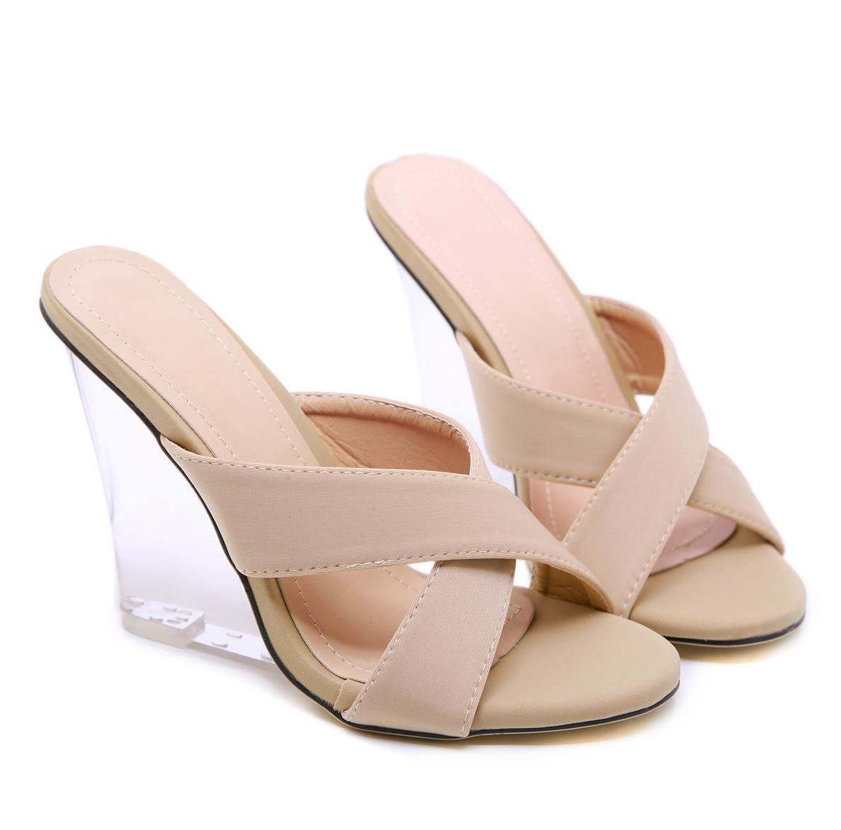 clear wedge sandals women's shoes