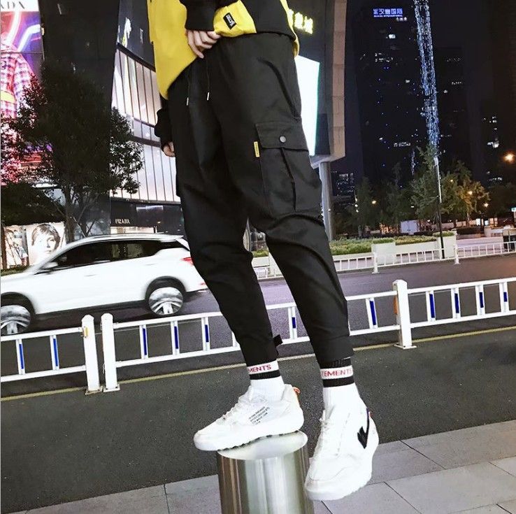 Ropa de calle, pantalones para correr Kpop para hombre, pantalones de Hip  Hop, ropa estilo coreano, pantalones Cargo informales de moda, pantalones  de vestir, pantalones harén negros XYX(#Black) | Linio Perú -