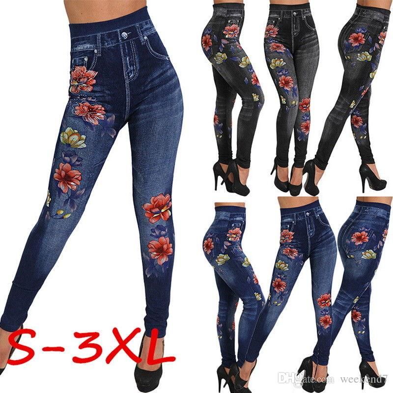 Acquistare Jeans Denim S 3XL Da Donna Neri O Blu Pantaloni Sportivi A Vita  Alta Leggings Skinny Leggings Elasticizzati Economico | Consegna Veloce E  Qualità | It.Dhgate