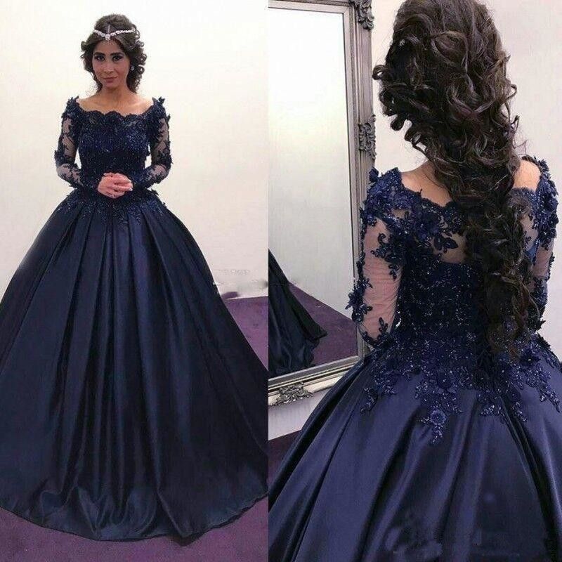Gorgeous Dark Blue Ball Gown Prom 