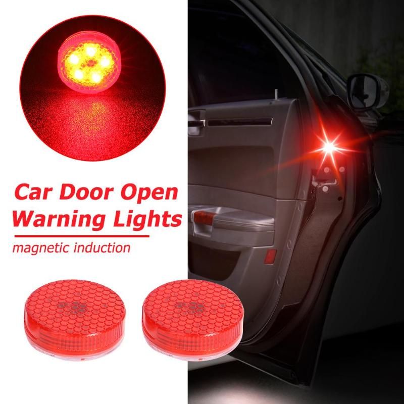 2pcs 5LED Car Door Opening Warning Lights Anti Rear-end Collision Lamps Lights