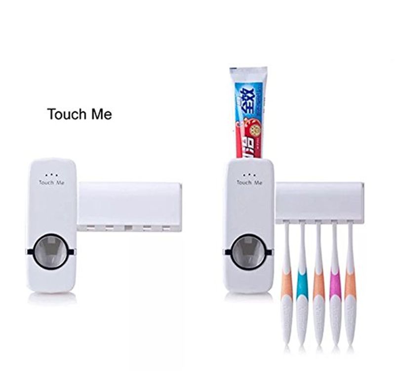 Dispensador Pasta de Dientes+Soporte Cepillo de Dientes-Toothpaste Dispenser Set 