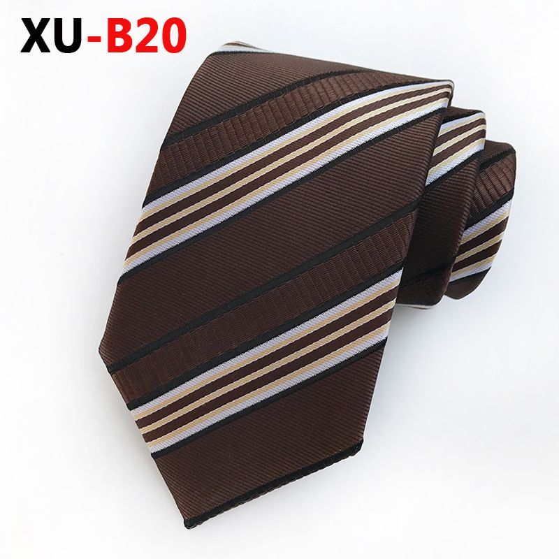2020 Brown Striped Tie 8 Cm Business Casual Show The Man Is