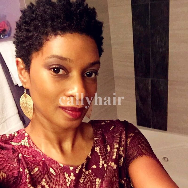 European Hair Black Women Wigs Human Natural Hair Pixie Cut Wig