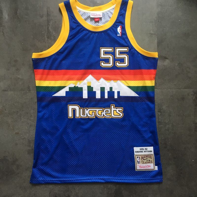 Mitchell /& Ness dikembe Mutombo Denver Nuggets Alero de los Jersey Azul