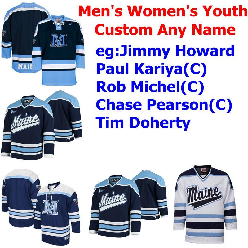 2021 Custom Maine Black Bears College Hockey Jerseys Womens Tim Doherty