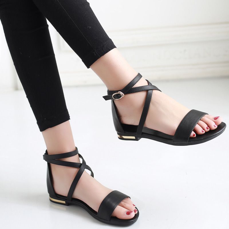 block heel flat sandals