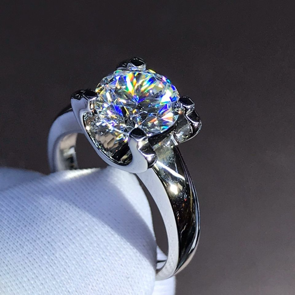Compra Anillos De Compromiso Para Las Mujeres Del Diseñador Clásico Cabeza  De Toro Anillo Plata Esterlina Con Cinco Capas Gruesas De Oro Verdadero  Barato | Entrega Rápida Y Calidad | Es.Dhgate
