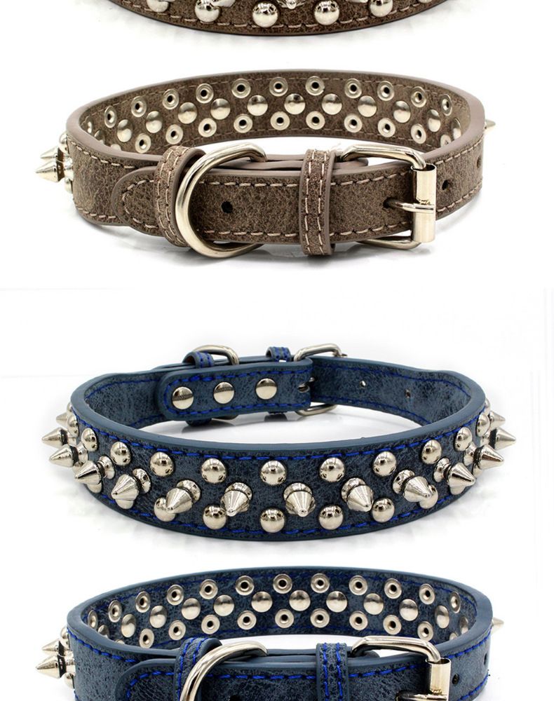 personalized leather studded dog collars