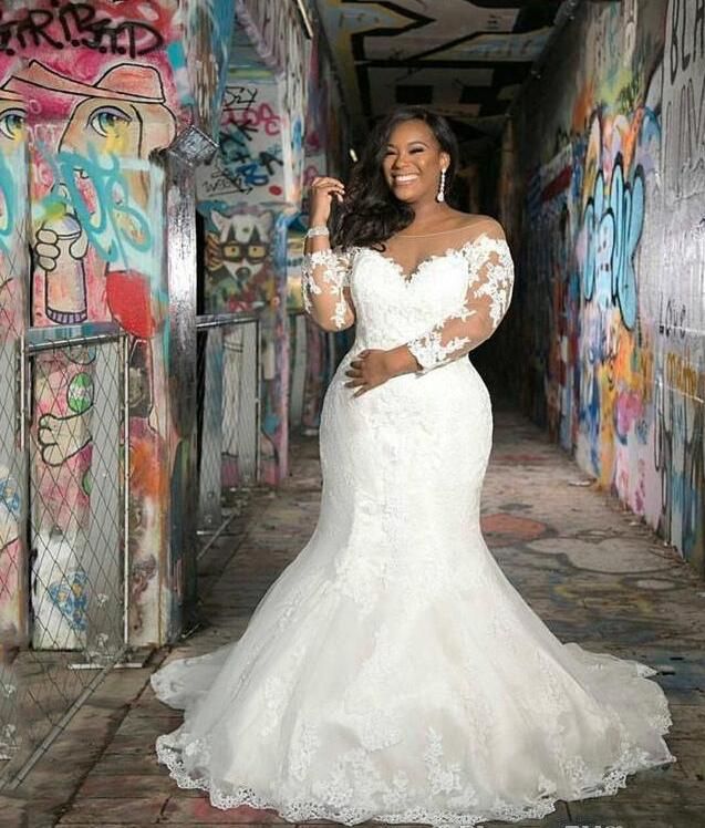 plus size lace mermaid dress