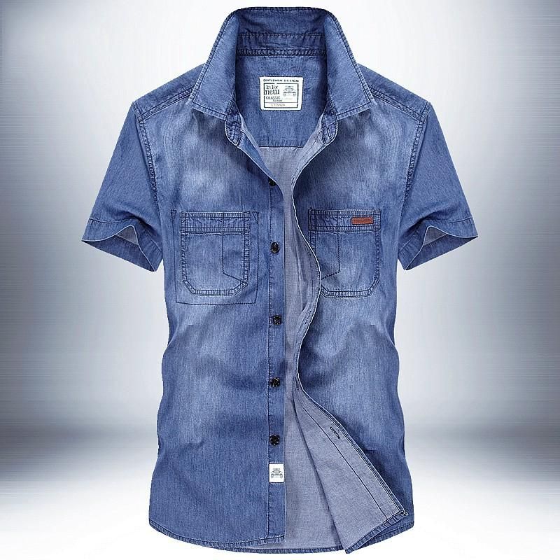 mens 4xl denim shirts