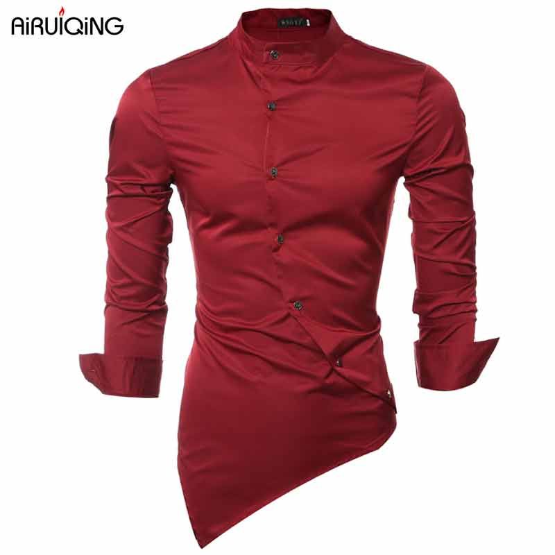 red long sleeve shirt dress
